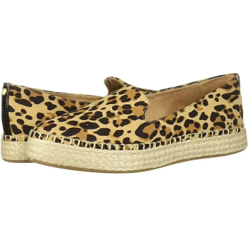 Dr. Scholl's Find Me Loafer Comfort slip on shoes leopard print espadrilles 8.5